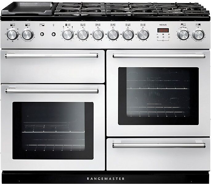 Rangemaster NEX110DFFWH/C Nexus Dual Fuel 110 Range Cooker White Chrome