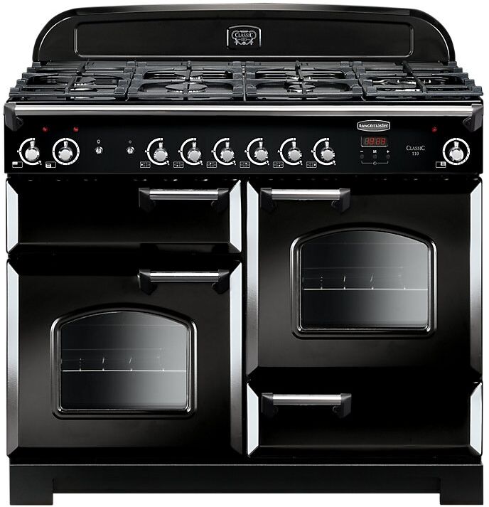 Rangemaster CLA110NGFBL/C Classic Gas 110cm Range Cooker  Black Chrome