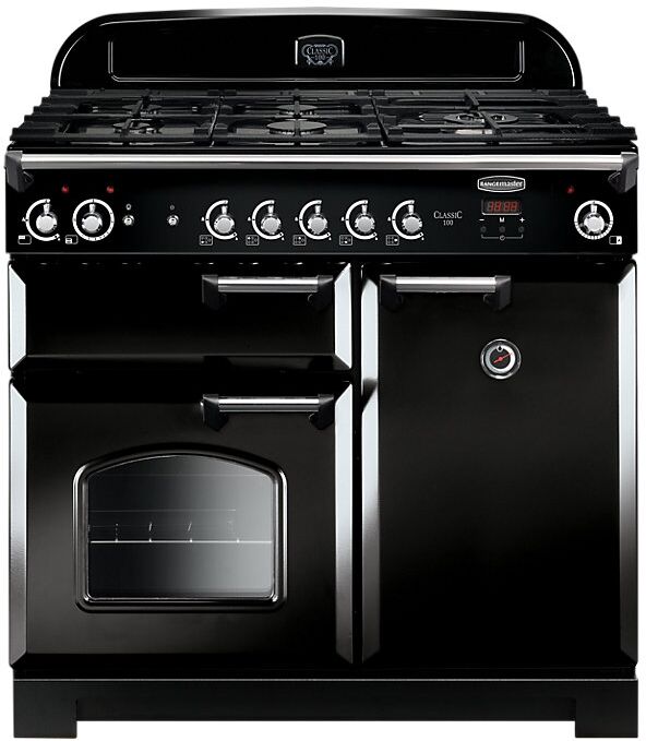 Rangemaster CLA100NGFBL/C Classic 100 Gas Range Cooker  Black/Chrome