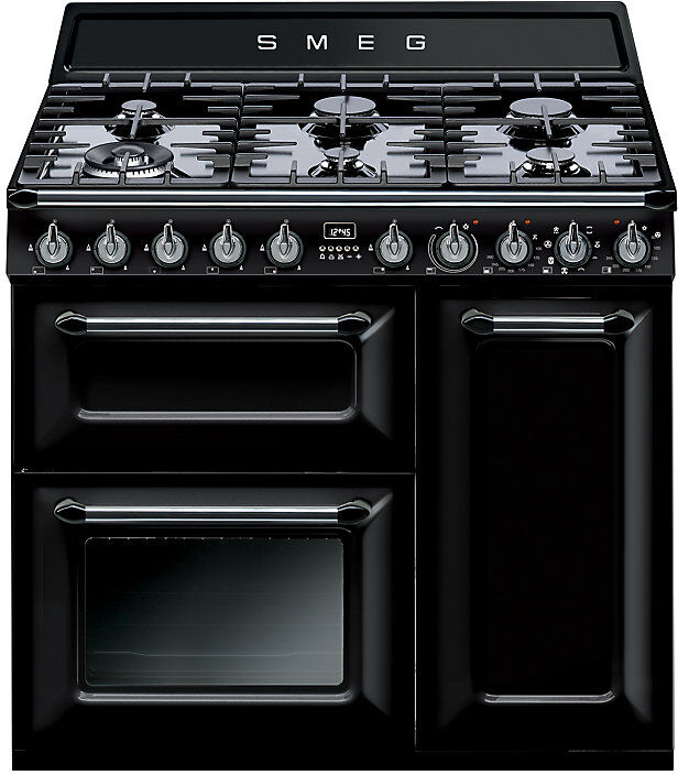 Smeg TR93BL Victoria Dual Fuel Range Cooker  Gloss Black