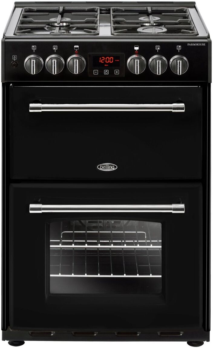 Belling Farmhouse FH60DFTBK 60cm Dual Fuel Cooker-Black