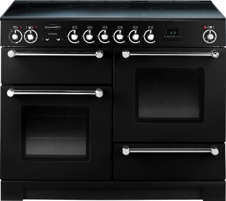 Rangemaster KCH110ECBL/C Kitchener Electric Ceramic 110 Range Cooker Black Chrome