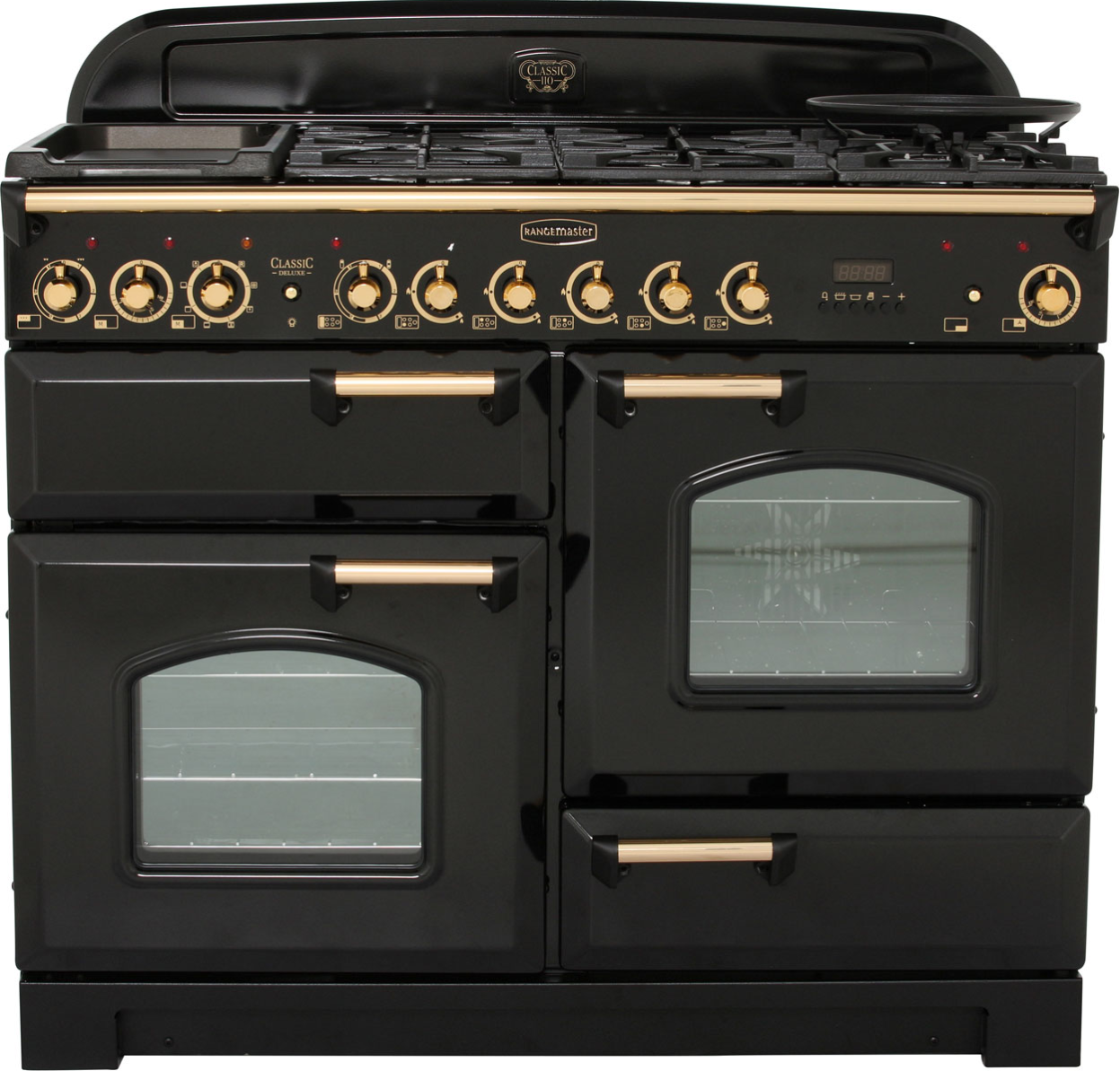 Rangemaster CDL110DFFBL/B Classic Deluxe Range Cooker 110Cm Dual Fuel Black Brass