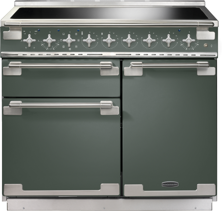 Rangemaster ELS100EIMG/ Elise 100cm Electric Induction Range Cooker Mineral Green