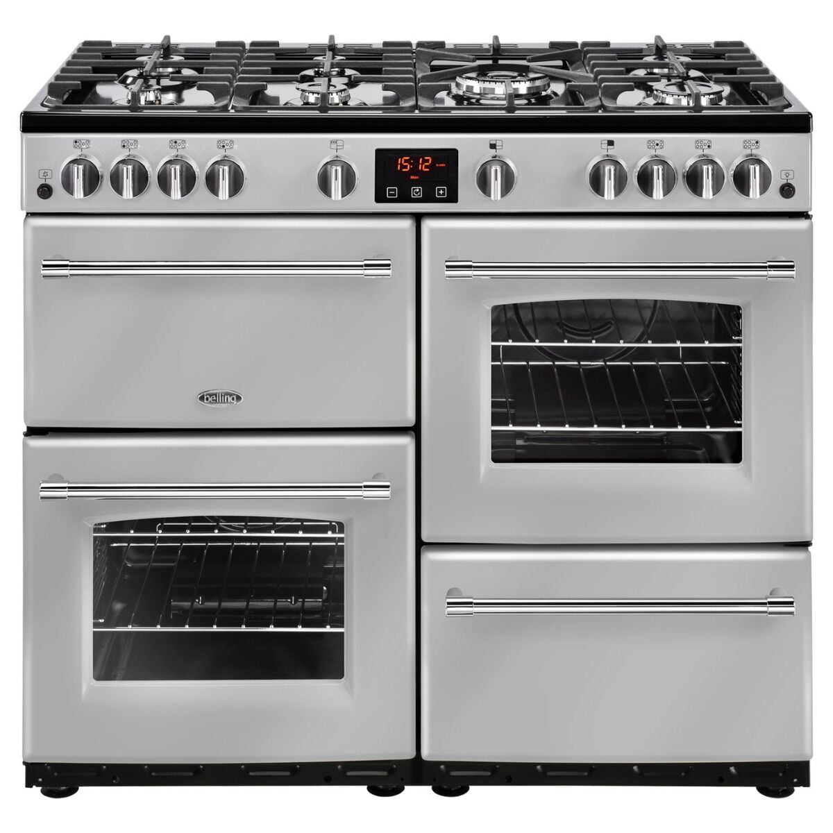 Belling FH100G SIL 100Cm Gas Range Cooker With 7 Burner Gas Hob Sliver