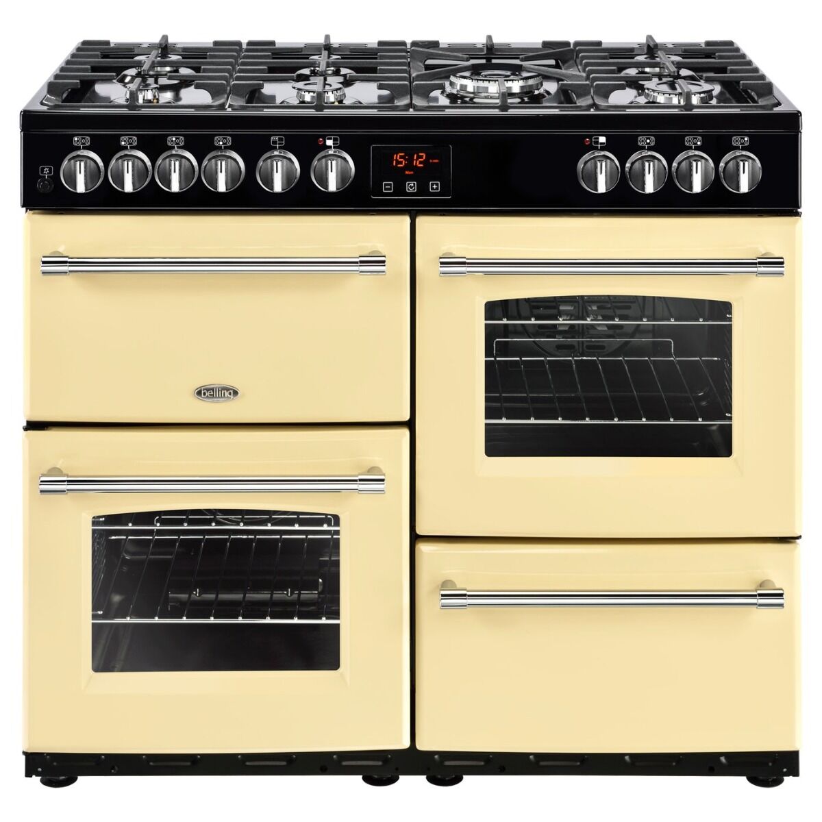 Belling Farmhouse FH100DFTCR 100cm Dual Fuel Range Cooker - Cream