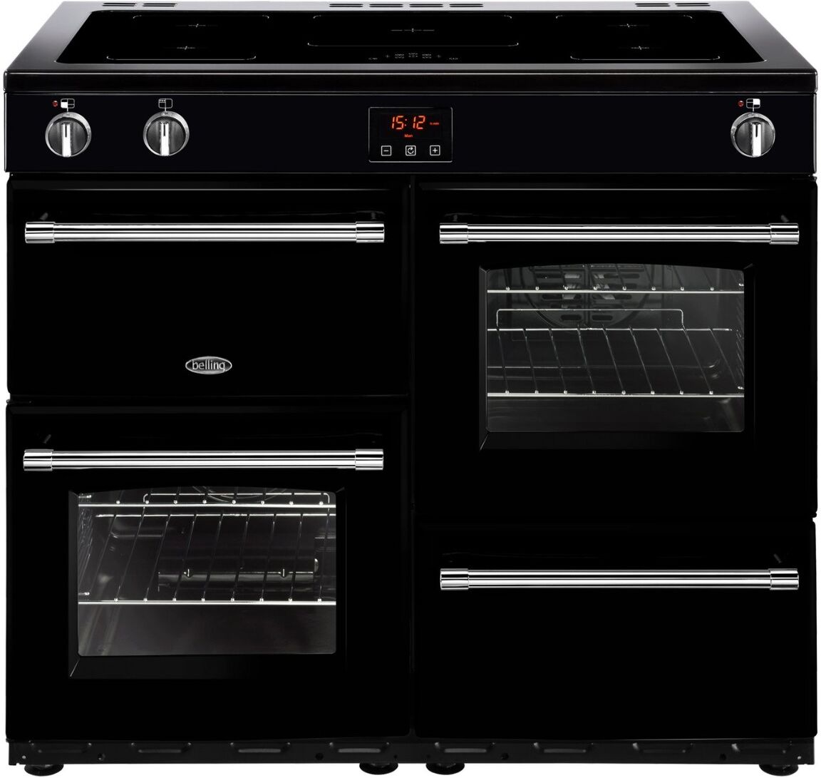 Belling Farmhouse FH100EIBK 100cm Electric Induction Range Cooker-Black