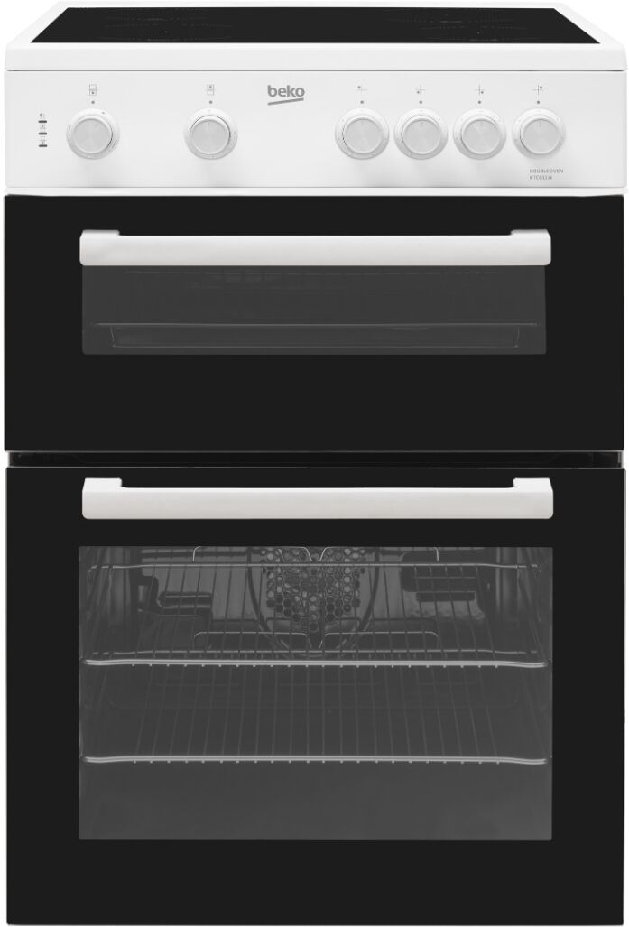 Beko KTC611W Electric Cooker with Ceramic Hob - Black/White