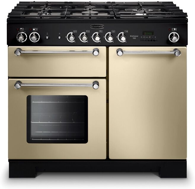 Rangemaster KCH100DFFCR/C Kitchener 100 Dual Fuel Range Cooker Cream Chrome