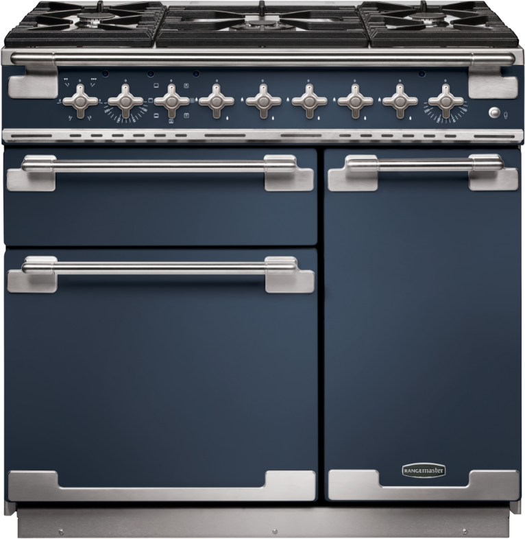 Rangemaster ELS90DFFSB/ Elise 90cm Dual Fuel Range Cooker Stone Blue