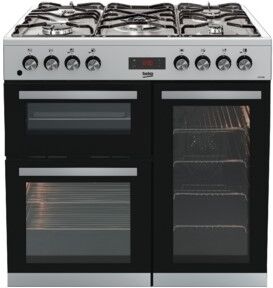 Beko KDVF90X Freestanding Double Oven 90cm Dual Fuel Range Cooker - Stainless Steel