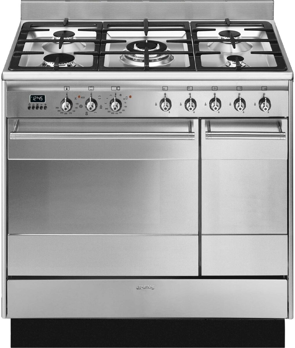 Smeg SUK92MX9-1 Range Cooker Concert 90cm Dual Fuel Stainless Steel