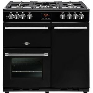 Belling Farmhouse FH90DFTBK 90cm Dual Fuel Range Cooker-Black