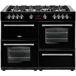 Belling Farmhouse FH110DFTBK 110cm Dual Fuel Range Cooker - Black