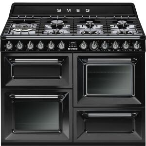 Smeg TR4110BL1 110cm Victoria Dual Fuel Range Cooker in Gloss Black