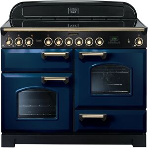 Rangemaster CDL110ECRB/B Classic Deluxe 110cm Electric Ceramic Range Cooker Regal Blue/Brass