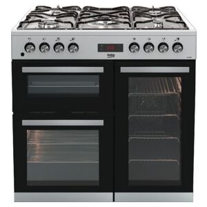 Beko KDVF90X Freestanding Double Oven 90cm Dual Fuel Range Cooker - Stainless Steel