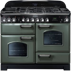 Rangemaster CDL110DFFMG/C Classic Deluxe 110cm Dual Fuel Range Cooker Mineral Green/Chrome