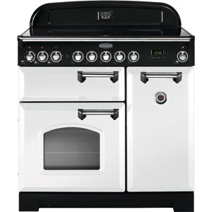 Rangemaster CDL90ECWH/C 90cm Classic Deluxe Electric Ceramic White/Chrome Range Cooker