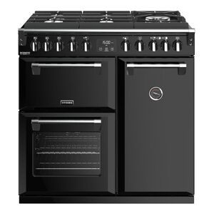 Stoves Richmond Deluxe RCHDXS900DFGBK 90cm Dual Fuel Range Cooker With Gas-Through-Glass Hob - Black