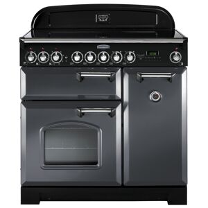 Rangemaster CDL90ECSL/C Classic Deluxe 90cm Electric Ceramic Range Cooker Slate with Chrome Trim