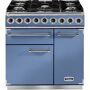 Falcon Deluxe 900 F900DXDFCA/NM Dual Fuel China Blue/Nickel Range Cooker