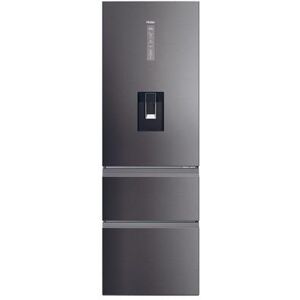 HAIER HTW5618EWMP 59.5cm 3D Fridge Freezer - Dark Inox