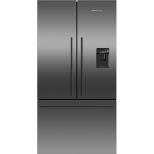 Fisher & Paykel Fridge Freezer French Door  - Ice & Water  Black Steel