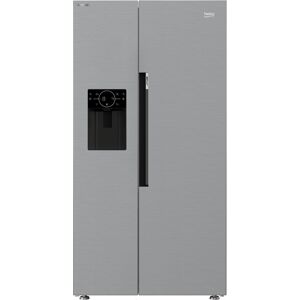 Beko ASP352VPX Freestanding American Style Fridge Freezer - Brushed Steel