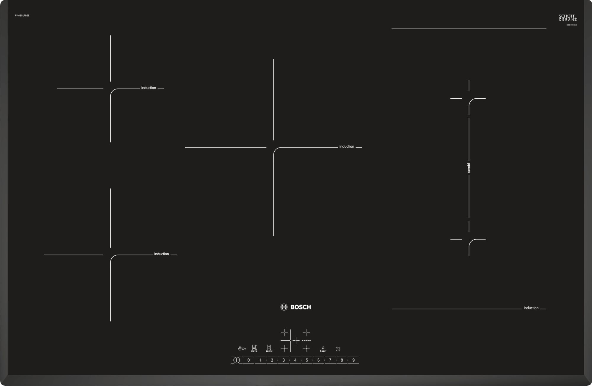 Bosch PVW851FB5E 80cm Induction Hob Black