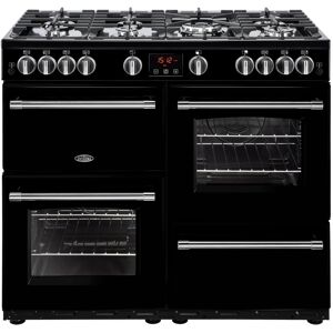 Belling FH110G BLK 110Cm Gas Range Cooker With 7 Burner Gas Hob With 4Kw Powerwok Burner Black