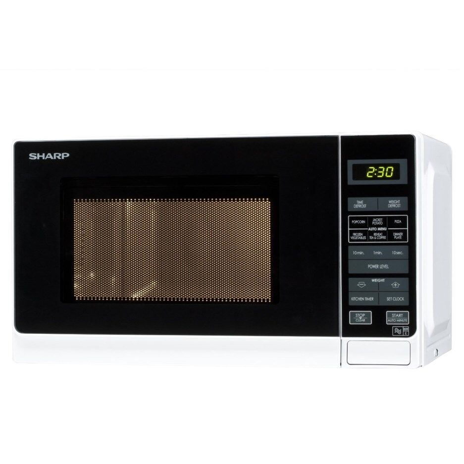 Sharp R272WM 20L 800W Freestanding Microwave in White