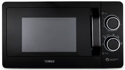 Tower T24042BLK 800W 20L Manual Microwave In Black