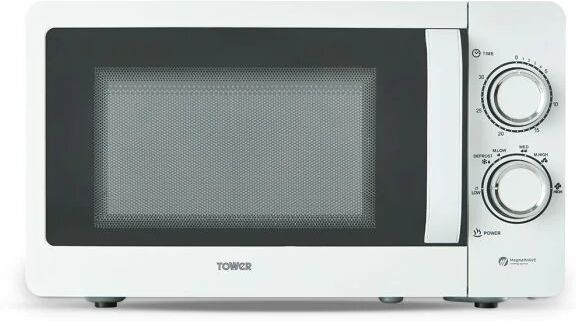 Tower T24042WHT 800w 20L Manual Microwave in White