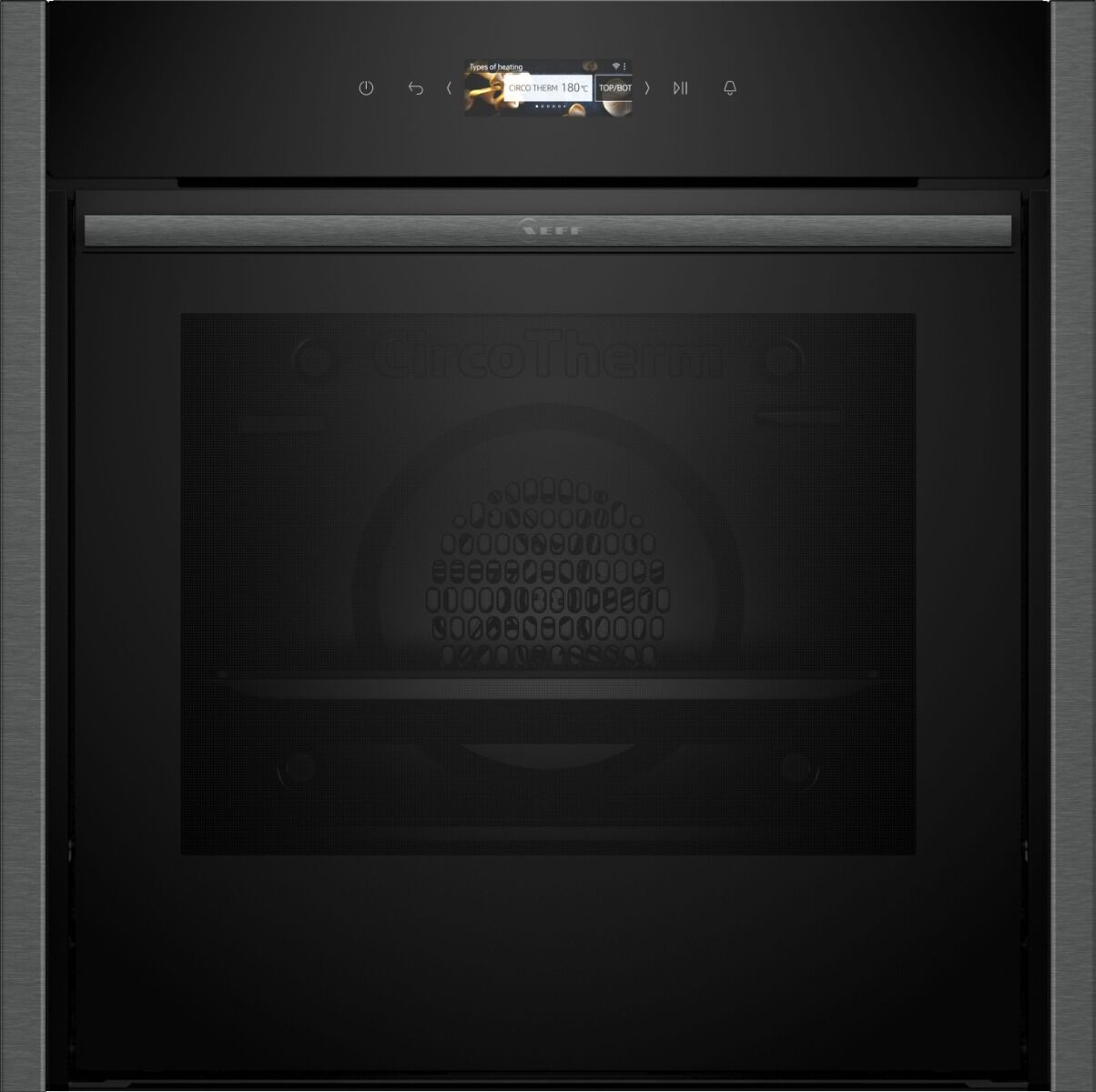 Neff B54CR71G0B Built-In Slide and Hide Single Pyrolytic Oven - Black with Graphite-Grey Trim