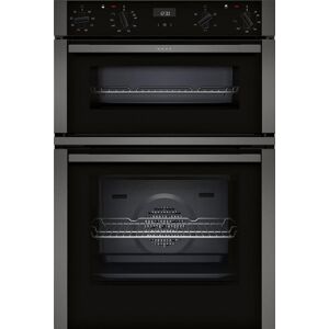 Neff U1ACE2HG0B Built In Electric Double Oven - Black with Graphite Trim