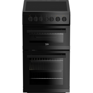 Beko EDVC503B 50cm Double Oven Electric Cooker with Ceramic Hob - Black