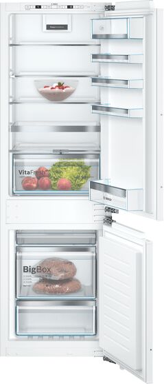 Bosch KIN86AFF0G Built-in fridge-freezer with freezer at bottom  flat hinge