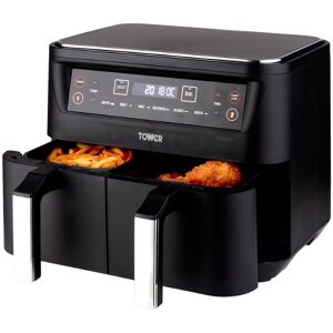 Tower T17097 Vortx 8L Dual Basket Air Fryer With 6 One-Touch Black