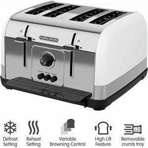 Morphy Richards  240134 VENTURE 4 Slice Toaster - Matt White