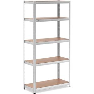 MSW Metal storage rack - 100 x 50 x 197 cm - for 5 x 150 kg - Grey MSW-STSH-27