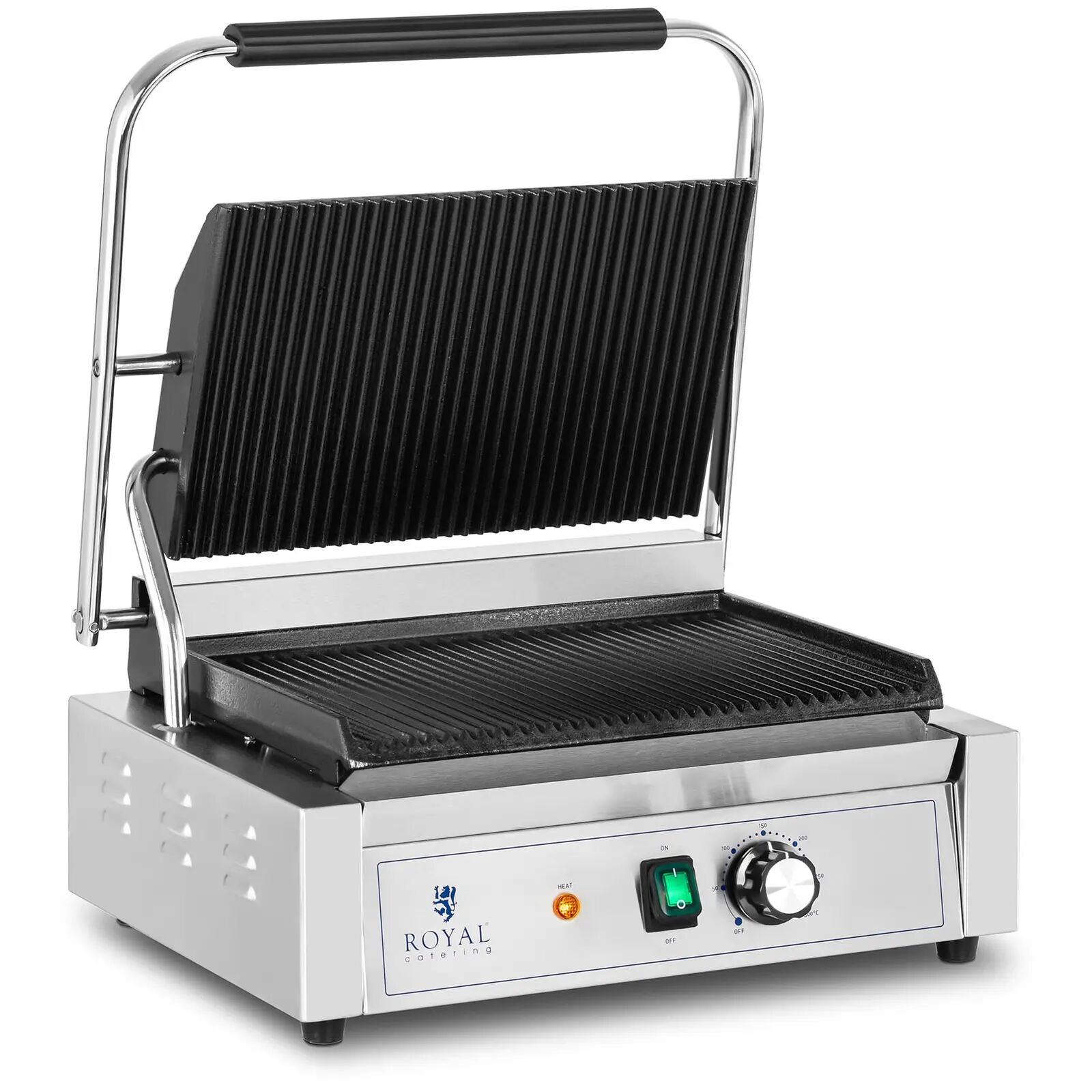 Royal Catering Contact Grill - 2,200 W - ribbed RCPKG-2200-R