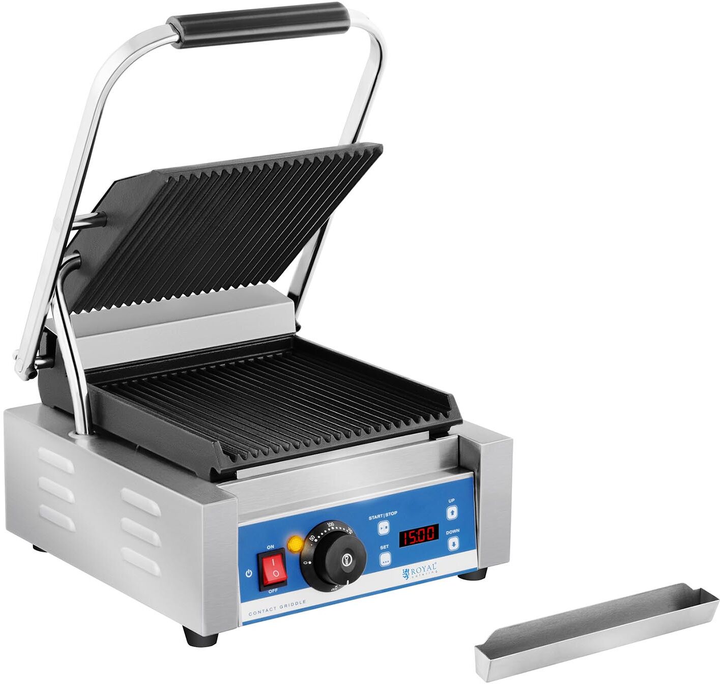Royal Catering Contact grill - griddle - timer - 1,800 W RCKG-2200-GY Royal Catering Contact grill - griddle - timer - 1,800 W RCKG-2200-GY