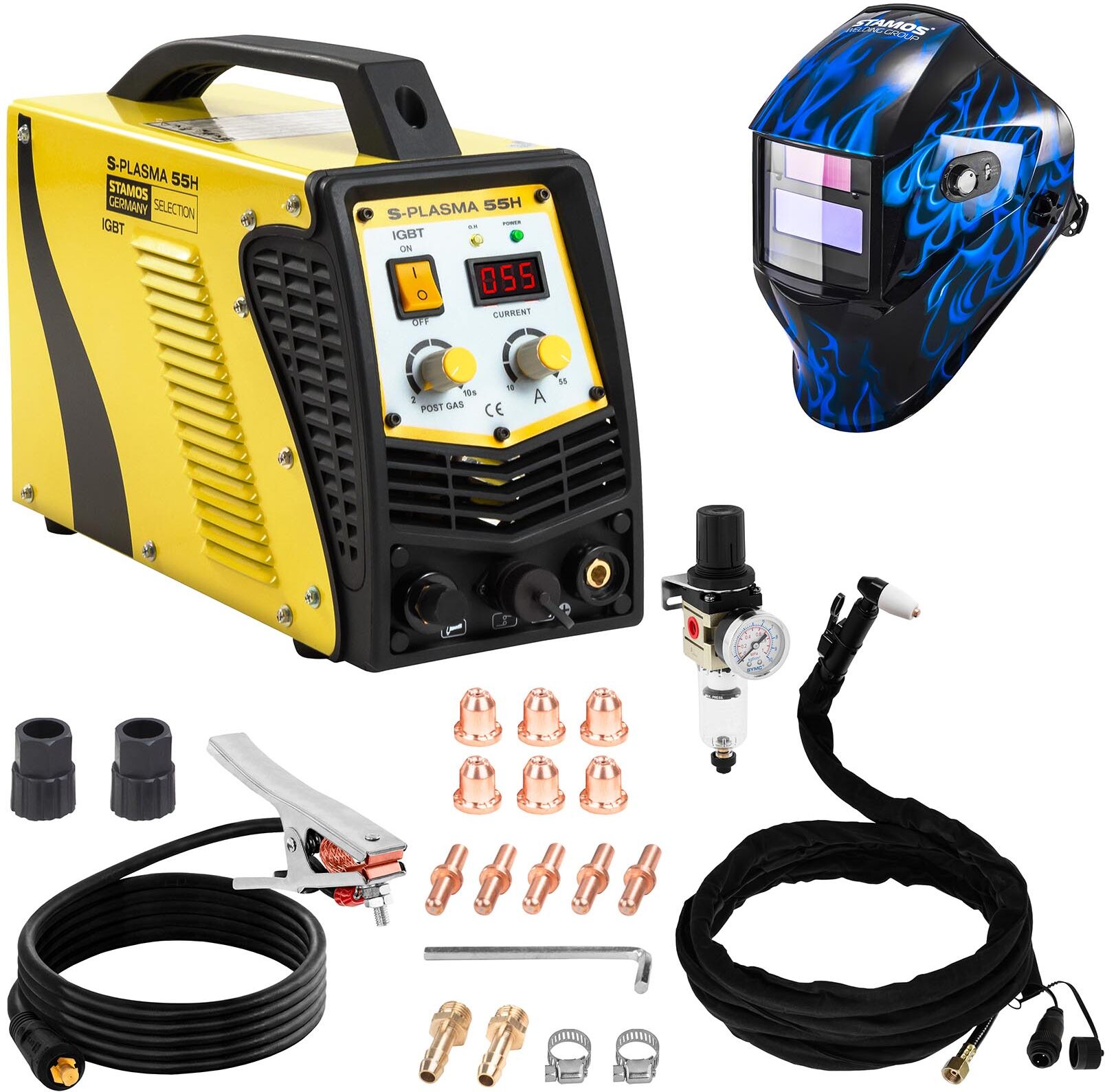 Stamos Selection Welding Set Plasma Cutter - 55 A - 230 V + Welding helmet – Sub Zero - EASY SERIES