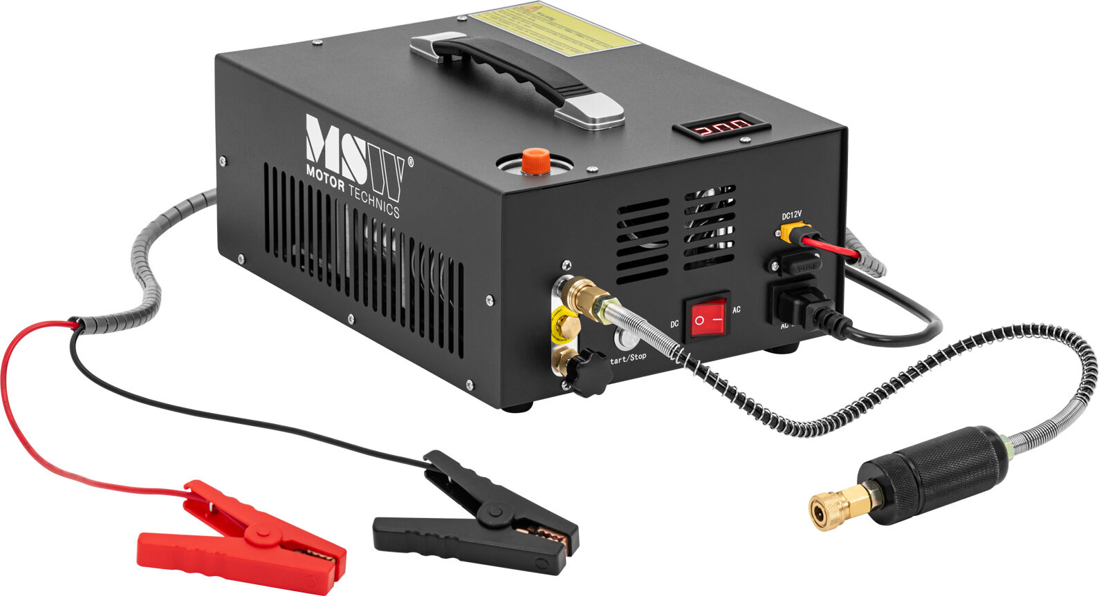 MSW PCP Air Compressor - compact - 300 bar - 12/220 V - 350 W - auto-stop MSW-PCPAIR MINI350