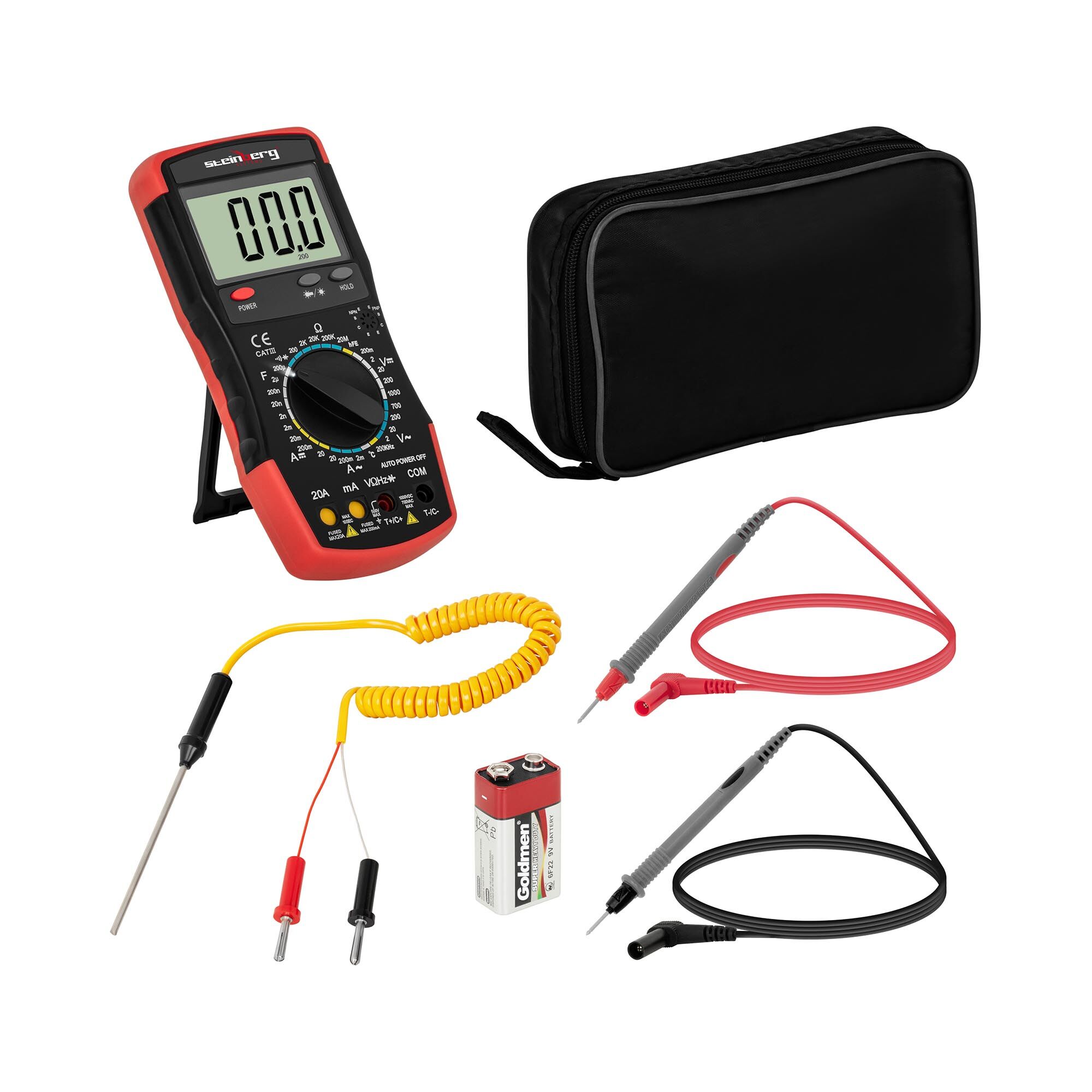 Steinberg Systems Digital Multimeter - 2,000 counts - hFE transistor test - temperature reading SBS-DM-1000 Steinberg Systems Digital Multimeter - 2,000 counts - hFE transistor test - temperature reading SBS-DM-1000