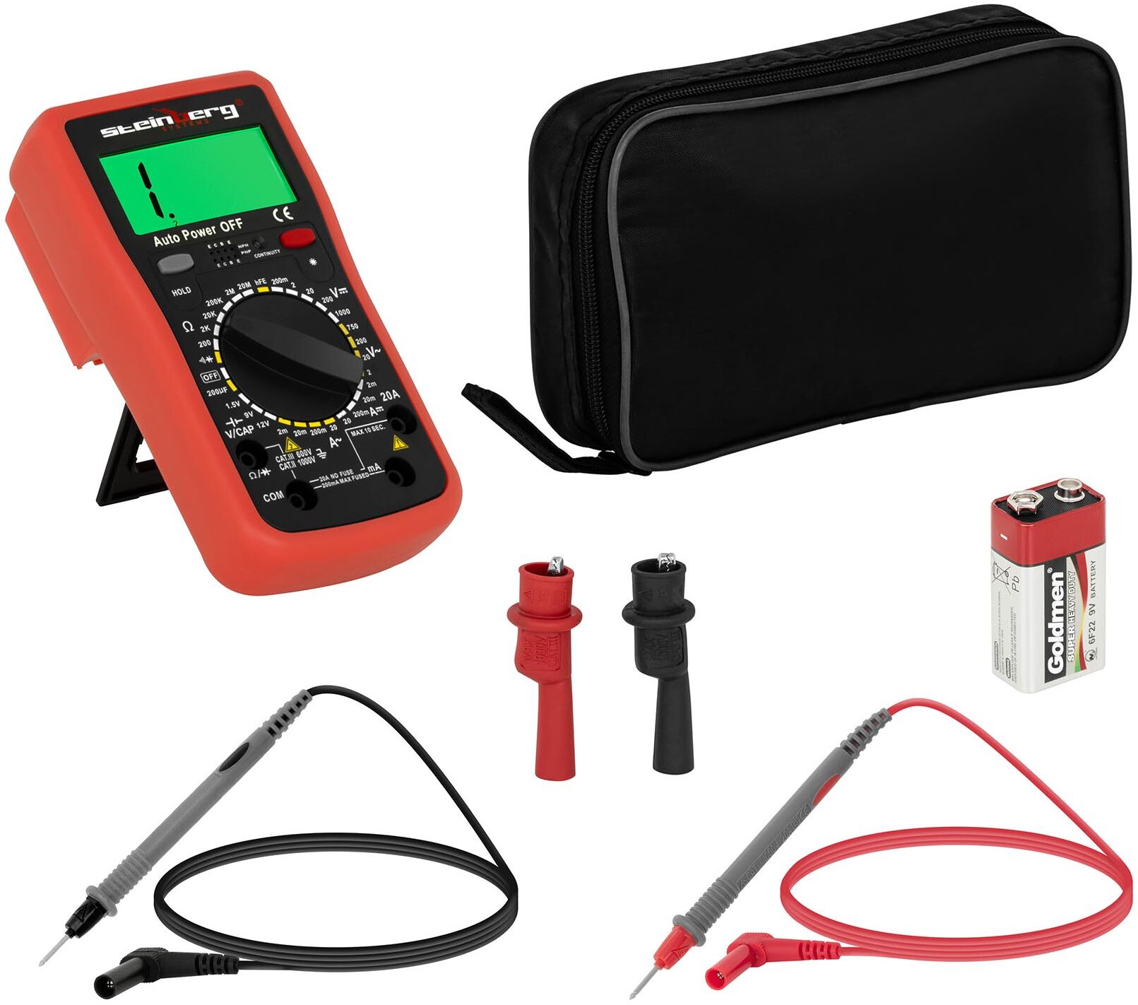 Steinberg Systems Digital Multimeter - 2,000 counts - hFE transistor test SBS-DMB-1000