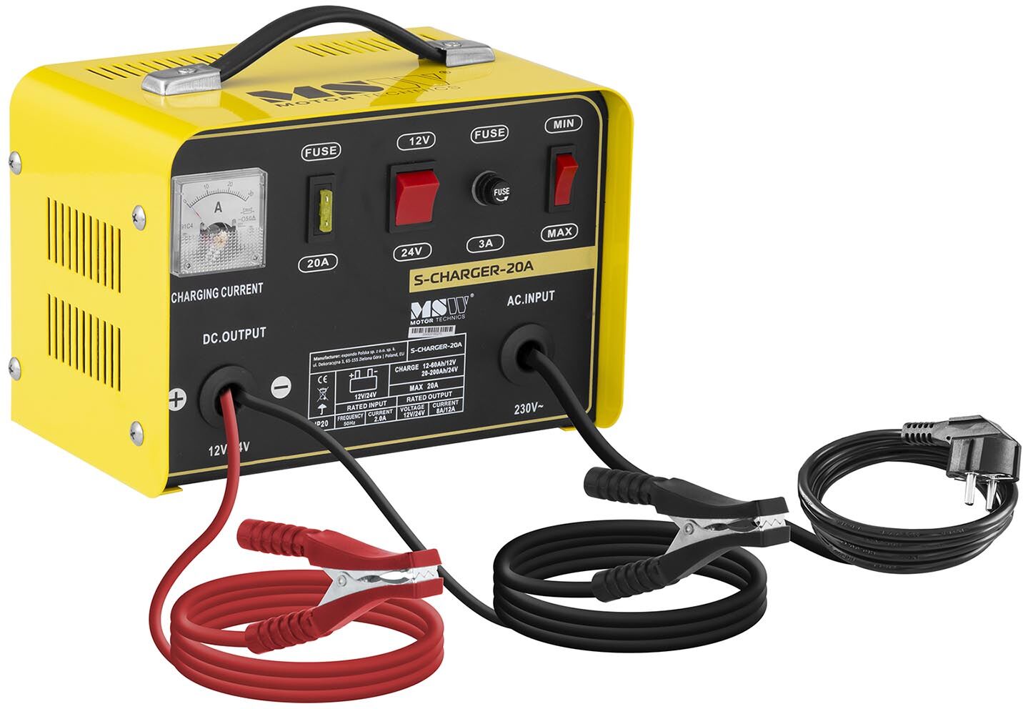 MSW Factory seconds Heavy Duty Battery Charger - 12/24 V - 8/12 A S-CHARGER-20A MSW Factory seconds Heavy Duty Battery Charger - 12/24 V - 8/12 A S-CHARGER-20A