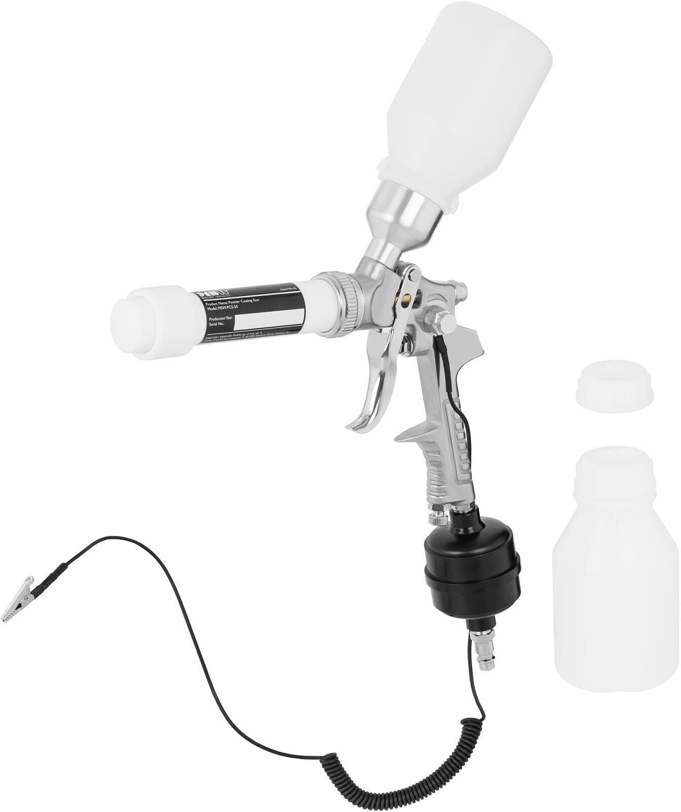 MSW Powder Coating Gun - 2 x 400 ml - 15 to 50 psi MSW-PCS-50 MSW Powder Coating Gun - 2 x 400 ml - 15 to 50 psi MSW-PCS-50