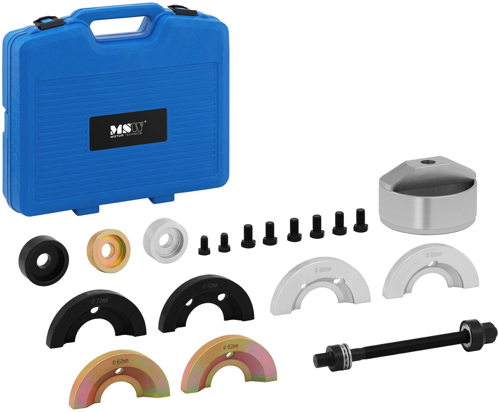 MSW Wheel Bearing Puller Kit - Ø 62 mm, 66 mm, 72 mm MSW-SPS-20 MSW Wheel Bearing Puller Kit - Ø 62 mm, 66 mm, 72 mm MSW-SPS-20